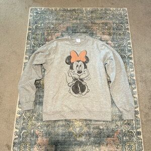 Gray Disney Minnie Mouse Adult Unisex Sweatshirt.